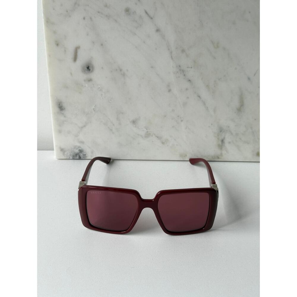 NEW Gucci GG1692SA Burgundy Square Mirror Lens Sunglasses - Picture 4 of 9
